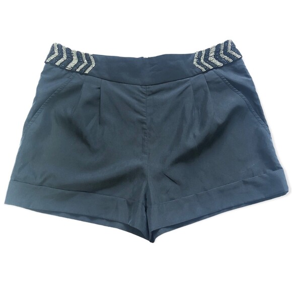 Guess Black Beaded High Rise Shorts Size 26 - Picture 1 of 5